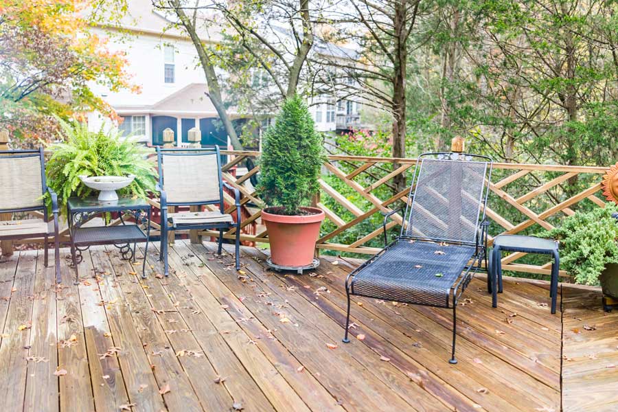 Weathered Deck With Patio Furniture