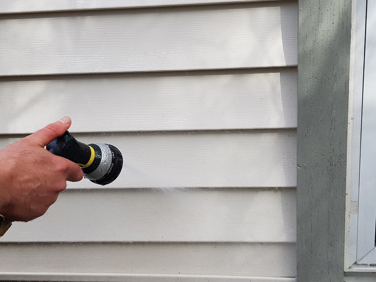 Washing a siding surface Top Form Construction